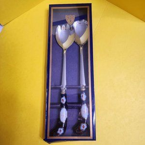 2-piece Vintage servers with ceramic handles - never used, Prill Sheffield Eng